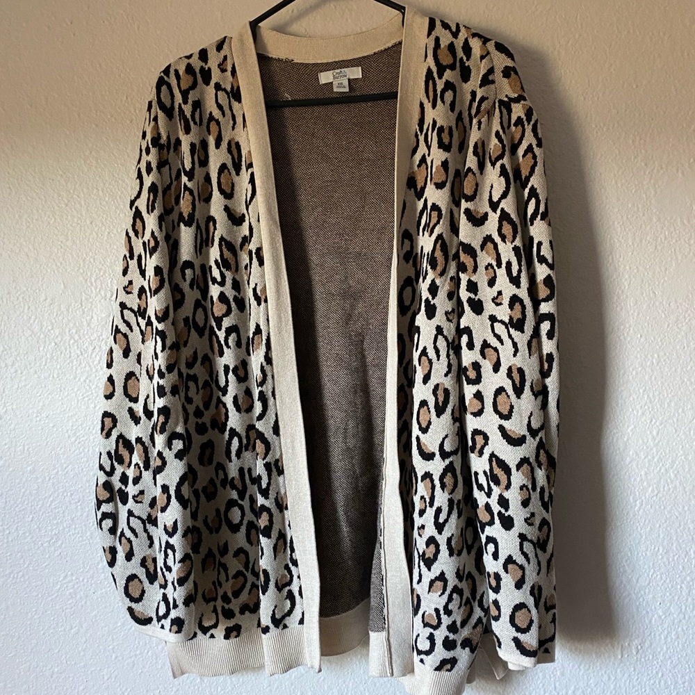 Craft & Barrow leopard knit cardigan